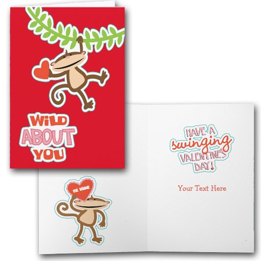 Cartes Pour Fêtes Annuelles Monkey Valentine