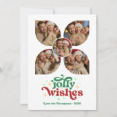 Cartes Pour Fêtes Annuelles Monnaie et canneberge Retro Photo Collage Noël (Devant)