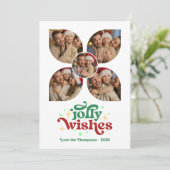 Cartes Pour Fêtes Annuelles Monnaie et canneberge Retro Photo Collage Noël (Debout devant)