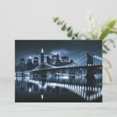 Cartes Pour Fêtes Annuelles Monochrome New York Skyline (Debout devant)