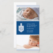 Cartes Pour Fêtes Annuelles Monogram Hanukkah Dreidel (Devant / Derrière)