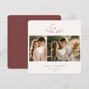 Cartes Pour Fêtes Annuelles Monogramme biologique 2 photo