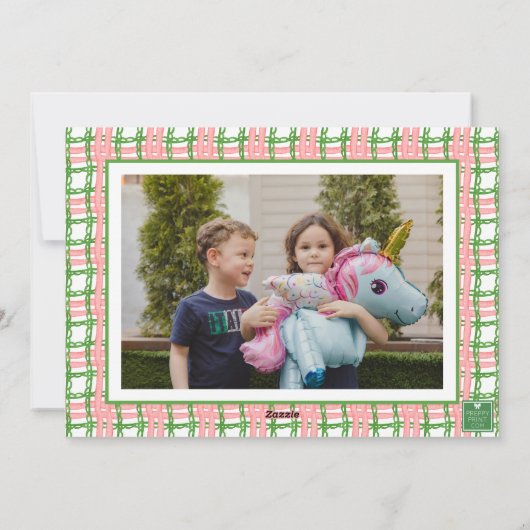 Cartes Pour Fêtes Annuelles Monogramme d'aquarelle initiale Père Noël Crest (Dos)