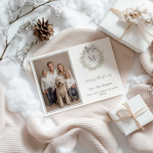 Cartes Pour Fêtes Annuelles Monogramme de couronne de cristal Photo