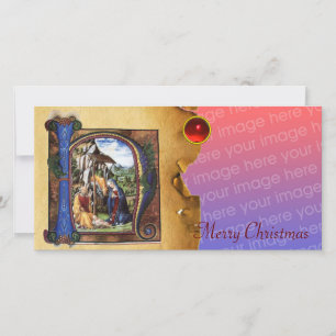 Cartes Pour Fêtes Annuelles MONOGRAMME DE LA NATIVITÉ PARCHEMENT DE NOËL Gem R
