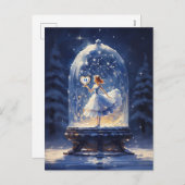 Cartes Pour Fêtes Annuelles Monogramme de Noël Globe de neige mignon (Devant / Derrière)