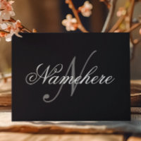 Monogramme de nom noir et blanc personnalisé uniqu