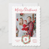 Cartes Pour Fêtes Annuelles Monogramme Grandmillennial Christmas Wath Bows (Devant)