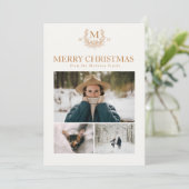 Cartes Pour Fêtes Annuelles Monogramme rustique Copper personnalisé initial (Debout devant)