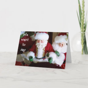 CARTES POUR FÊTES ANNUELLES MONSIEUR/MADAME CLAUS VOUS SOUHAITENT UN JOUR DE N