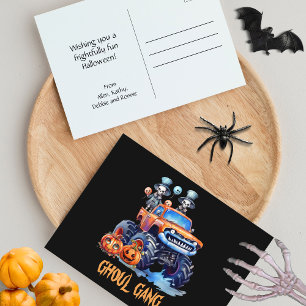 Cartes Pour Fêtes Annuelles Monster Truck Skeletons Cute Ghoul Gang Halloween