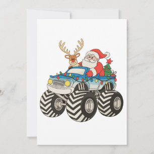 Cartes Pour Fêtes Annuelles Monstre Camion Noël Père Noël Renne Festif