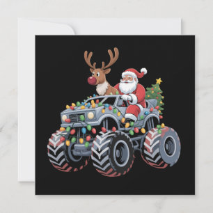 Cartes Pour Fêtes Annuelles Monstre camion Noël Santa rennes vacances
