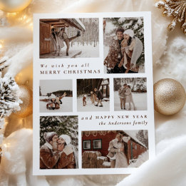 Cartes Pour Fêtes Annuelles Montage photo moderne Joyeux Noël