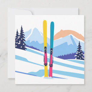 Cartes Pour Fêtes Annuelles Montagne de ski