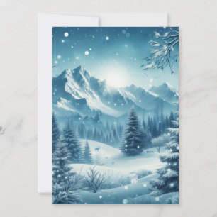 Cartes Pour Fêtes Annuelles Montagne d'hiver de neige