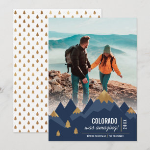Cartes Pour Fêtes Annuelles Montagnes d'or moderne Trier Photo Noël