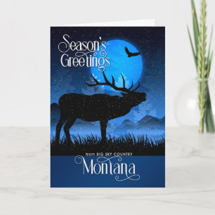 Cartes Pour Fêtes Annuelles Montana Big Sky Season's Greetings Moose