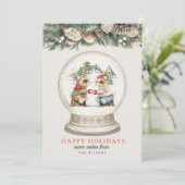 Cartes Pour Fêtes Annuelles Monts Choc Chaud Deux Mis Grobe Neige (Debout devant)