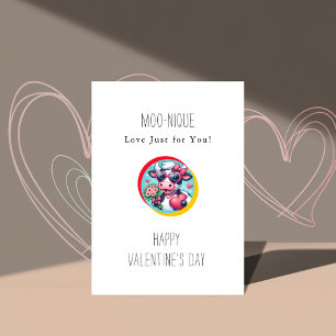 Cartes Pour Fêtes Annuelles Moo Fun   Cute Cow Heureuse Sainte-Valentin