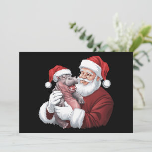 Cartes Pour Fêtes Annuelles Moodeng Noël Drôle Vintage Père Noël