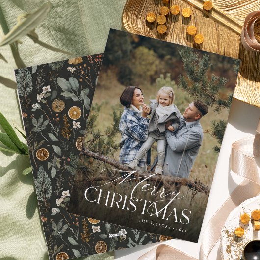 Cartes Pour Fêtes Annuelles Moody Botanical Vertical Photo