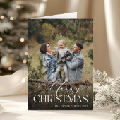 Cartes Pour Fêtes Annuelles Moody Christmas Botanical Photo verticale repliée