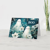 Cartes Pour Fêtes Annuelles Moody Floral Ghosts Halloween (Devant)