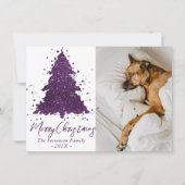 Cartes Pour Fêtes Annuelles Moody Joyeux Noël | Photo Plum profond violet (Devant)