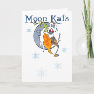 Cartes Pour Fêtes Annuelles Moon Kat Yule Card