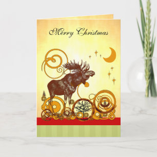 Cartes Pour Fêtes Annuelles Moose Christmas