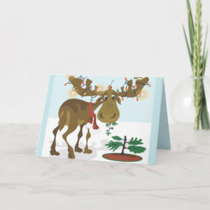Cartes Pour Fêtes Annuelles Moose de Noël~