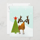 Cartes Pour Fêtes Annuelles Moose de Noël (Devant / Derrière)