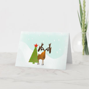 Cartes Pour Fêtes Annuelles Moose de Noël