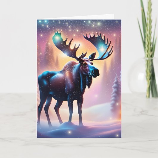 Cartes Pour Fêtes Annuelles Moose de vacances  (Devant)