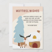 Cartes Pour Fêtes Annuelles Moose d'hiver moderne Scandi Japandi Noël (Devant)