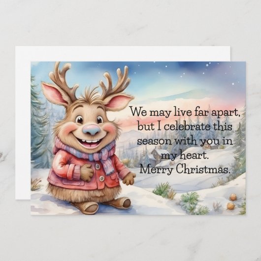 Cartes Pour Fêtes Annuelles Moose Far Apart (Devant / Derrière)