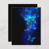 Cartes Pour Fêtes Annuelles Morpho Butterfly in the Dark Background (Devant / Derrière)