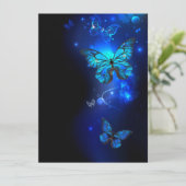 Cartes Pour Fêtes Annuelles Morpho Butterfly in the Dark Background (Debout devant)