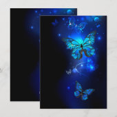 Cartes Pour Fêtes Annuelles Morpho Butterfly in the Dark Background (Devant / Derrière)
