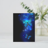 Cartes Pour Fêtes Annuelles Morpho Butterfly in the Dark Background (Debout devant)