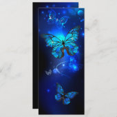 Cartes Pour Fêtes Annuelles Morpho Butterfly in the Dark Background (Devant / Derrière)