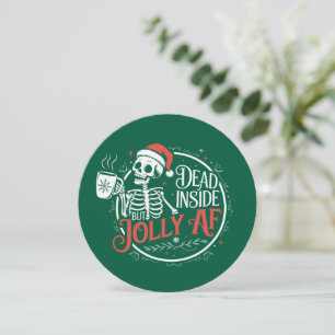 Cartes Pour Fêtes Annuelles Mort à l'intérieur mais joyeux crâne de père Noël 