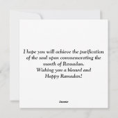 Cartes Pour Fêtes Annuelles Mosquée aquarelle Ramadan Kareem (Dos)