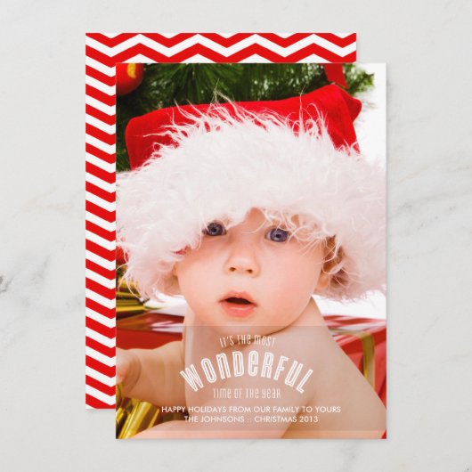 Cartes Pour Fêtes Annuelles Most Wonderful Time Full Page Photo Card (Devant / Derrière)