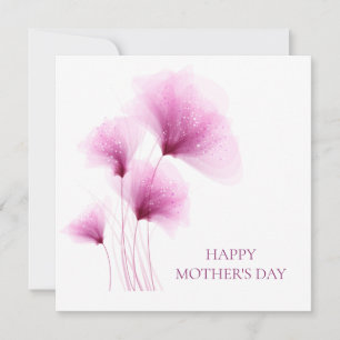 Cartes Pour Fêtes Annuelles Mother's Day Elegant Glitter Pink Floral