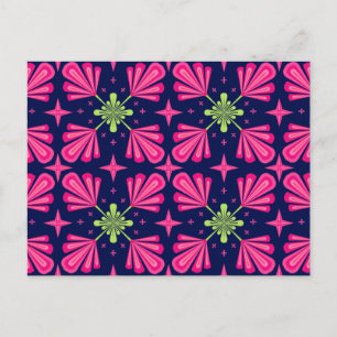 Cartes Pour Fêtes Annuelles Motif abstrait de pétales florales roses géométriq