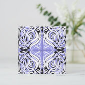 Cartes Pour Fêtes Annuelles Motif Abstrait mauve noir blanc (Debout devant)