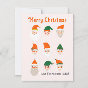 Cartes Pour Fêtes Annuelles Motif adorable du Père Noël 