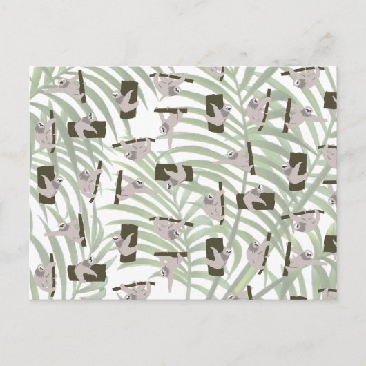 Cartes Pour Fêtes Annuelles Motif animal mignon Sloth en forêt sauvage (Devant)